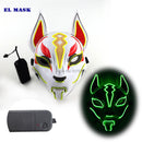 Anime Expro Decor Japanische Fuchsmaske Neon Led Licht Cosplay Maske Halloween Party Rave Led Maske Tanz DJ Zahltag Kostüm Requisiten