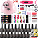 Maniküre-Set für Nagelverlängerungen, Gel-Nagellack-Set, Acryl-Set, Poly-Nagelgel-Set mit UV-LED-Nagellampe, Gel-Sets, Nagelwerkzeug-Set