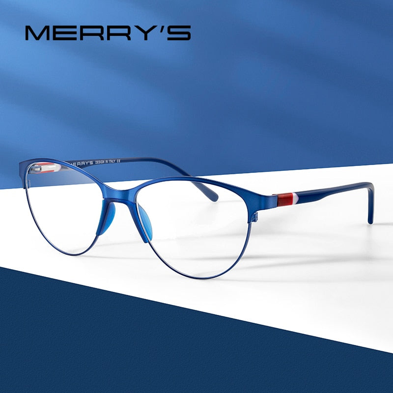 MERRYS DISEÑO Mujeres Retro Cat Eye Gafas Marco Ultraligero Ojo Miopía Receta Gafas Acetato Gafas Piernas S2602