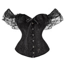 Corsé Steampunk de Halloween para mujer, corpiño Sexy de manga larga, corsé rojo con cordones, corpiño para fiesta, Club, boda, Tops de talla grande S-6XL
