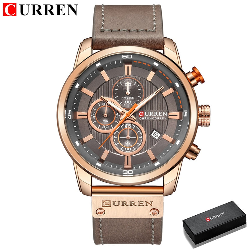 Top Brand Luxury CURREN Fashion Leather Strap Quartz Men Watches Casual Date Business Male Wristwatches Clock Montre Homme