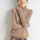 Frauen Rollkragenpullover aus Merinowolle und Kaschmir mit langen Ärmeln Herbst-Winter-Pullover Damen Strickpullover Damen Pullover Pullover
