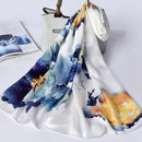 100% Silk Scarf Women Luxury Headscarf Print Long Natural Silk Shawls Foulard Femme Thin Satin Neck Scarf Real Silk Scarves
