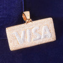 Visa Card Shape Anhänger Kubikzircon Herren Hip Hop Halskette Schmuck