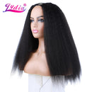 Lydia Afro Kinky Straight U Part Natürliche schwarze Haarperücke Hitzebeständige Synthetik 16-22 Zoll Tägliche Perücken für Frauen Damen