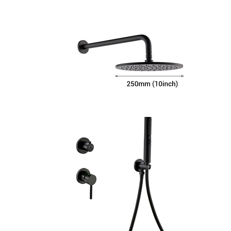 Bathroom Faucet Black Brass Built Installation Rain Shower Head Hand Sprayer With Seat Two-Function And Hot Cold Mixing Switch