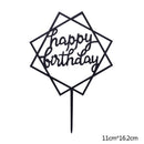 Happy Birthday Cake Topper Acryl Gold Silber Cake Flag Cupcake Topper für Jungen Mädchen Geburtstagsfeier Dekorationen Hochzeit Zubehör