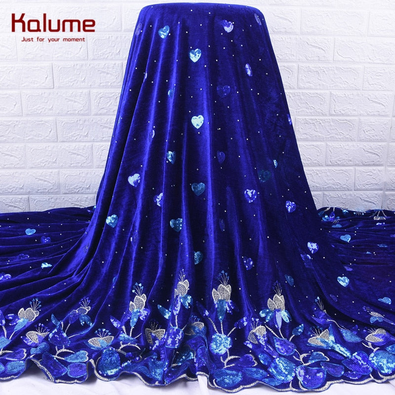 African Velvet Lace Fabric 2022 Nigerian Lace 5 Yards French Velvet Lace Fabric For Party Wedding Dress Sewing Cloth H2014