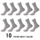 Hohe Qualität 10 Paar / Los Herren Bambusfaser Socken Lange Kompressionssocken Herren Schwarz Business Casual Männliche Socke Große Größe 38-45