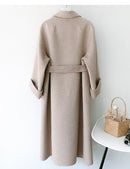 Herbst Winter Französisch Lose Lässig Temperament Elegante Revers Damenmode Lange Ärmel Doppelseitiger Kaschmir-Mischmantel