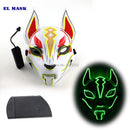Anime Expro Decor Japanische Fuchsmaske Neon Led Licht Cosplay Maske Halloween Party Rave Led Maske Tanz DJ Zahltag Kostüm Requisiten
