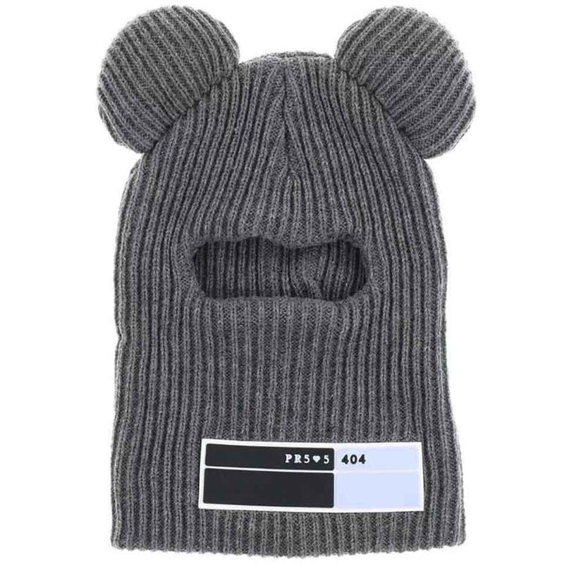 Gorros negros de invierno para ciclismo, gorro de máscara divertido Unisex, gorro de punto de lana Artificial hecho a mano, gorros de gorro de máscara de esquí para fiesta de Halloween