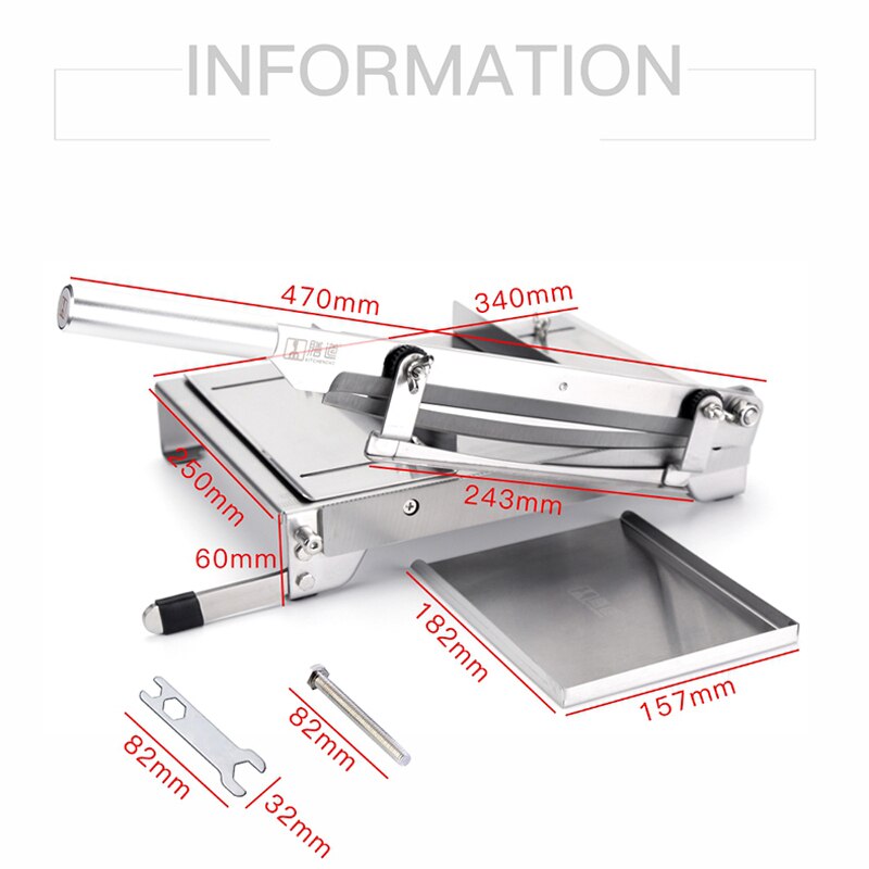 13.5 Inch Bone Cutting Machine Stainless Steel Bone Cutter Machine Chicken Fish Meat Slicer for Home Commercial