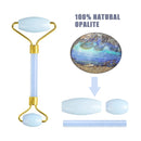 Opal-Jade-Massagerolle, Gouache-Schaber-Set, natürliches Gouache-Stein-Gesichtslifting-Werkzeug, Massagegerät für Gesichts-Gua Sha, Anti-Falten