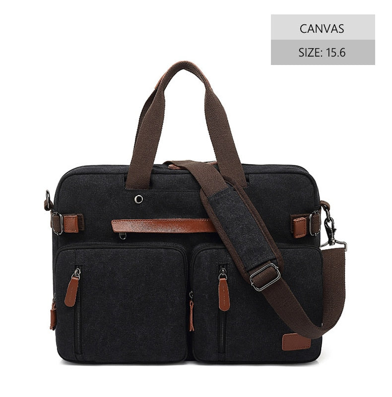 Men Canvas Work Bag Briefcase Travel Messenger Shoulder Bag Multifunction Tote Handbag Big Casual Business Laptop Pocket XA284ZC