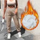 Rockmore Baggy Pencil Pants Damen Schwarz Winter Sweathose mit weitem Bein Übergroße Jogger Streetwear Hose mit hoher Taille