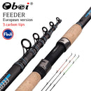 Obei Feeder Angelrute Teleskop Spinning Casting Reiserute 3.0 3.3 3.6m Vara De Pesca Carp Feeder 60-180g Fuji Pole