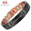 Kupfer Magnetarmband Personalisieren ID Name Armbänder für Männer Frauen Verstellbares Armband Armband Armreif Metall Schmuck Geschenk