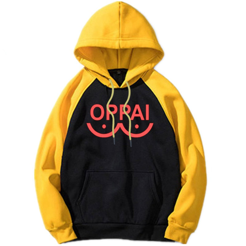 NEW Anime One Punch man Saitama Oppai Hoodie Hooded Women Men Sweatshirt Hoodie Cosplay Costume New Splice Hip Hop Pullover 2020