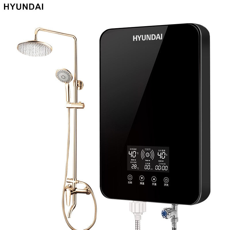 HYUNDAI SL-A1-80 Calentador de agua eléctrico instantáneo para el hogar Temperatura constante inteligente y calentamiento rápido Máquina de baño de ducha pequeña