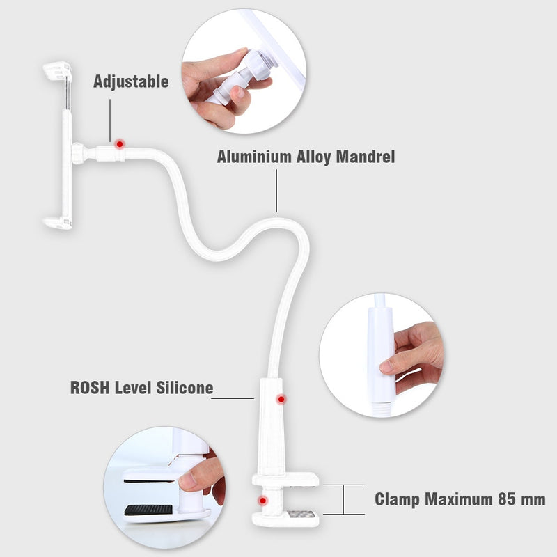 Flexibel drehen, langer Arm, fauler Telefonhalter, Tablet-Halterung, Ständerhalter für Schreibtisch, Bett, Clip, Büro, Zuhause, stark für iPad-Telefon