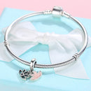 BELAWANG DIY Silver Beads Fit Original Charm Bracelet 925 Sterling Silver Charm Enamel Lotus Flower Bead Fashion Jewelry