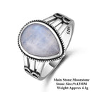Natürliche Mondsteinringe für Sterlingsilber-Schmucksache-Ring der Mann-Frauen 925 mit großen Steinen 11x17MM ovalen Edelstein-Geschenk-Großverkauf
