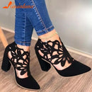 KARINLUNA Marke Neue Weibliche 2021 Klassische Retro Concise Sandalen Spitz Dicke High Heels Frauen Sandalen Sommer Frauen Schuhe