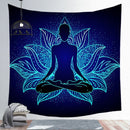 Estatua de Buda indio meditación 7 Chakra tapiz colgante de pared Mandala tapices tela de pared alfombra de Yoga psicodélica decoración Bohemia