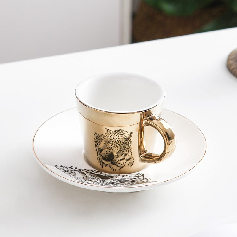 Creative Horse Anamorphic Cup Mirror Reflection Cup Hummingbird Mug Luycho Coffee Tea Set With Coaster 90ml-220ml