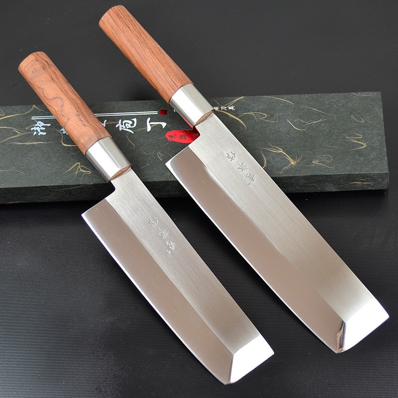 Cuchillos de cocina de estilo japonés de acero inoxidable 5Cr15 para cortar verduras, carne, cuchillos para rebanar salmón, pescado, Sashimi, Sushi, cuchillo de carne