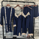 Bata Kimono, conjunto de pijamas de encaje para mujer, traje Polaire, ropa de dormir, albornoz, ropa de dormir de verano, pijamas sueltos para mujer