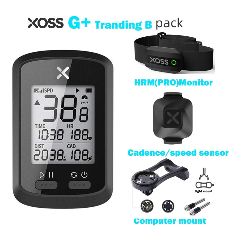 XOSS Fahrradcomputer G+ Wireless GPS Tacho wasserdicht Rennrad MTB Fahrrad Bluetooth ANT+ mit Trittfrequenz Fahrradcomputer