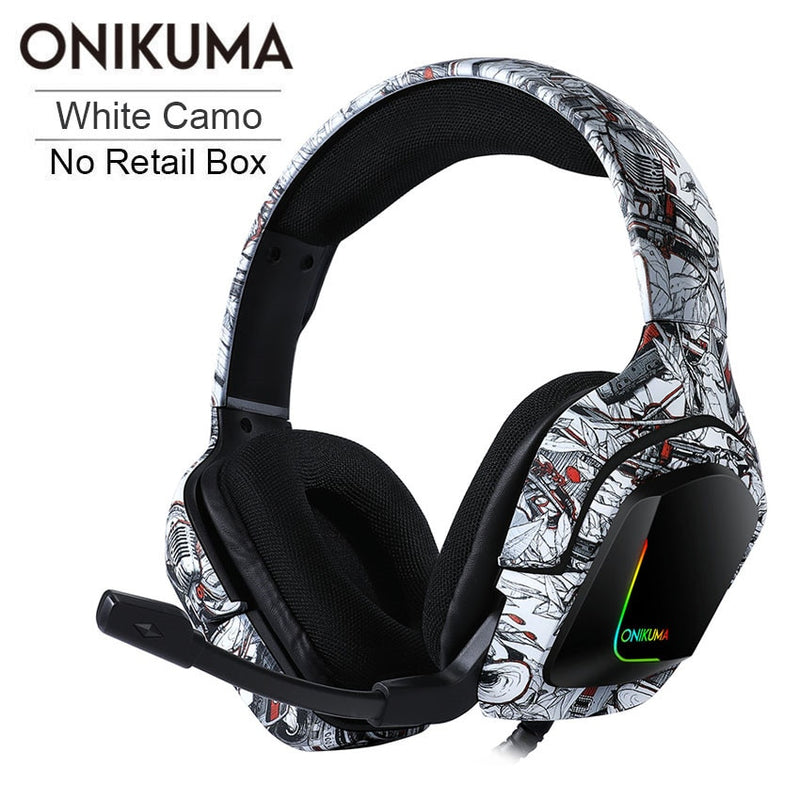 ONIKUMA K20 PS4 Headset casque PC Gamer Stereo Gaming Headphones with Mic/Led Light for XBox One/Laptop Tablet