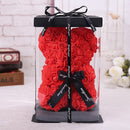 25*16 Cm Diy Teddy Rose Bear with Box Artificial PE Flower Valentine&
