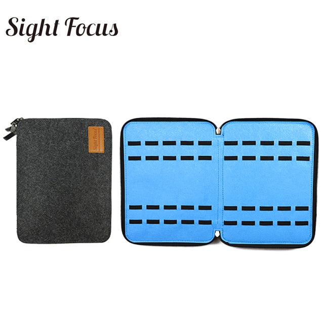 Sight Focus 40 Slot Felt Watch Organizer Box Gray Watch Storage Case Pouch Double Layer Watch Strap Band Organizer Holder Bag