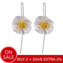 Lotus Fun Echt 925 Sterling Silber 18 Karat Gold Handgemachter Feiner Schmuck Süße Blühende Mohnblumen Ohrringe für Frauen Brincos