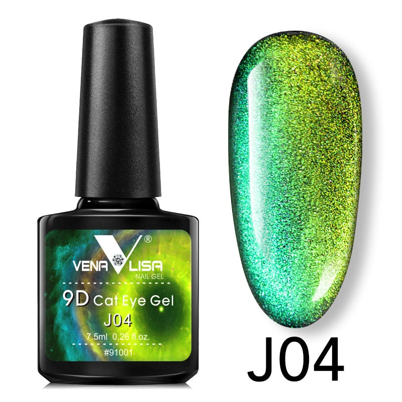 Nail Art Design Manicure Venalisa 7.5Ml Soak Off Enamel 9D Cat Eyes Magnetic Gel Polish UV Gel Nail Polish Lacquer Varnish