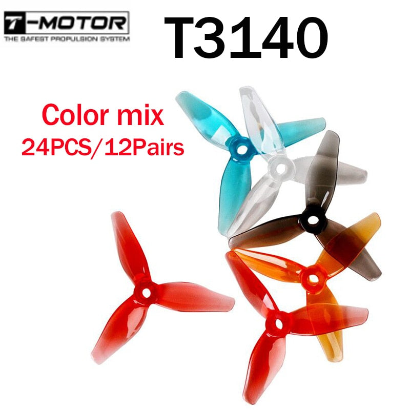 24 pcs/12 Pair T-Motor T3140 3140 3-blade Propeller CW CCW For RC Drone FPV Racing Brushless Motor