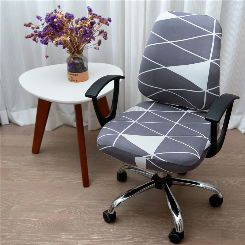 Office Stretch Chair Covers Anti-dirty Rotating Computer Seat Chair Cover Removable Slipcovers For Office Seat Chairs 2pcs/set