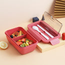 1100ml Eco-friendly Material Lunch Box BPA Free Bento Box Microwave Food Container with Cutlery