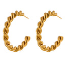 Yhpup Charm Metall Twist Ungewöhnliche Ohrringe Neu Edelstahl 18 K Textur Gold Farbe Ohrstecker Temperament Schmuck für Frauen Geschenk