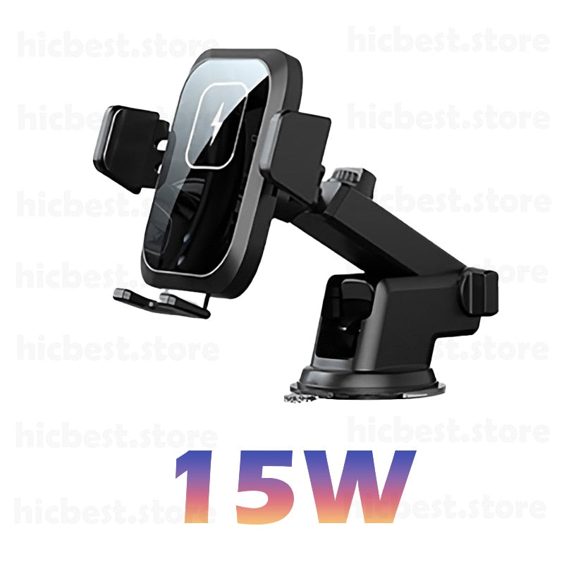 Cargador de coche inalámbrico de 15 W, soporte de teléfono para iPhone, cargador de inducción de carga inalámbrica para coche, soporte para iPhone 12 SE 11 8 Samsung S20