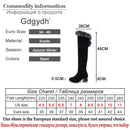 Gdgydh, botas de invierno de piel Natural para mujer, botas largas hasta la rodilla, zapatos de invierno de tacón cuadrado, suela de goma impermeable para mujer de talla grande 46