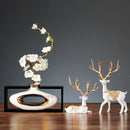 Jarrón de cerámica creativo de estilo chino, marco de madera, jarrón calado Retro, arreglo floral moderno para el hogar, jarrones de flores