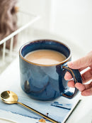 Kreative Tasse aus Keramik mit großem Fassungsvermögen, personalisierte Frühstückstasse, farbige Kaffeetasse für Männer und Frauen, Paare mit 370 ml