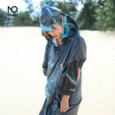 Nu-Juni Wickeltuch Strandtuch Mikrofaser Wickelrobe Umhang Herren Damen Bademantel Kapuzen Surf Poncho Handtuch Badeanzug Beachwear