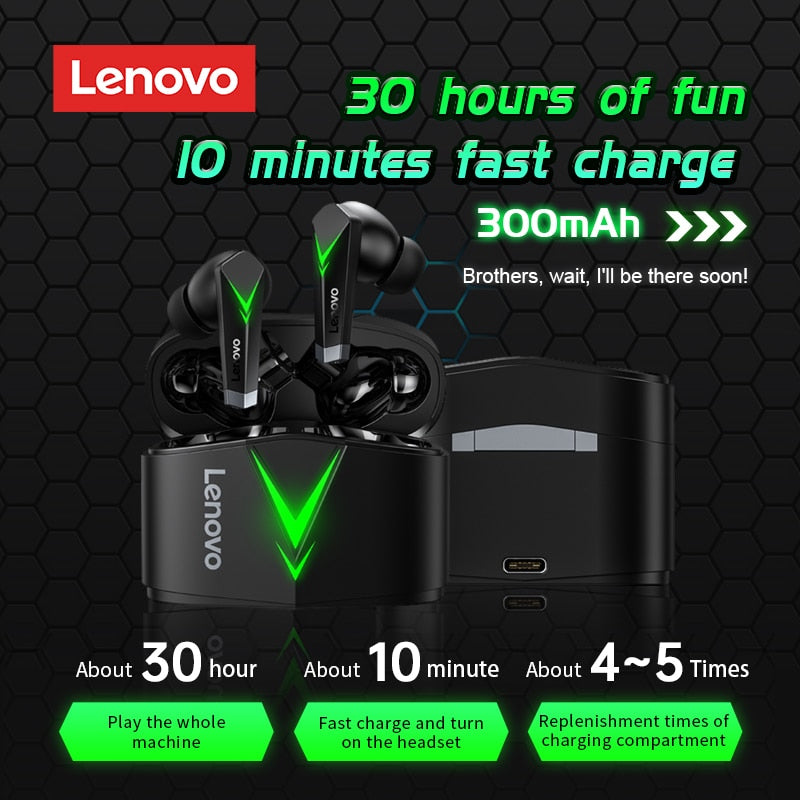 NewOriginal Lenovo Wireless Earphone TWS Gaming Earbuds Bluetooth5.0 Low Latency Sports Headset with Mic HIFI 3D Stereo Bass LP6