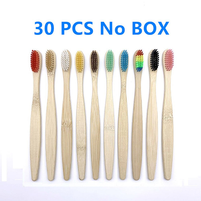 50/40/30-pack Bamboo Toothbrush Adults Soft Bristles Biodegradable Plastic-Free Toothbrushes Low Carbon Eco Bamboo Handle Brush