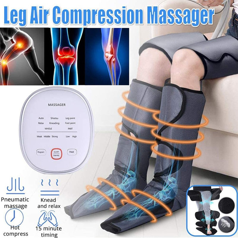 Elektrisches Luftkompressions-Beinmassagegerät, pneumatische Fuß- und Wadenwärmer, Handregler, Muskelentspannung, Schmerzlinderung